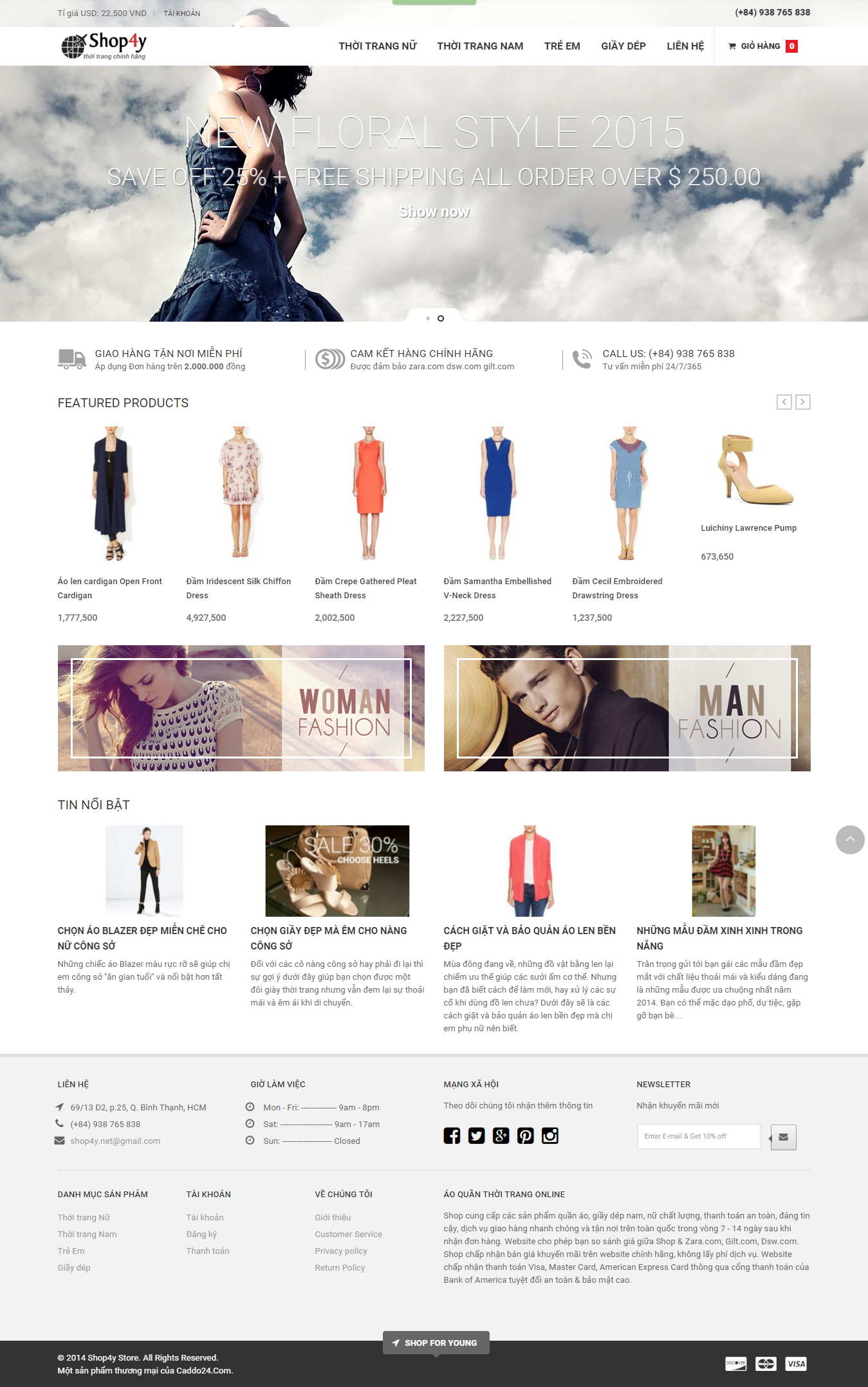 thiết kế web bán áo quần thời trang