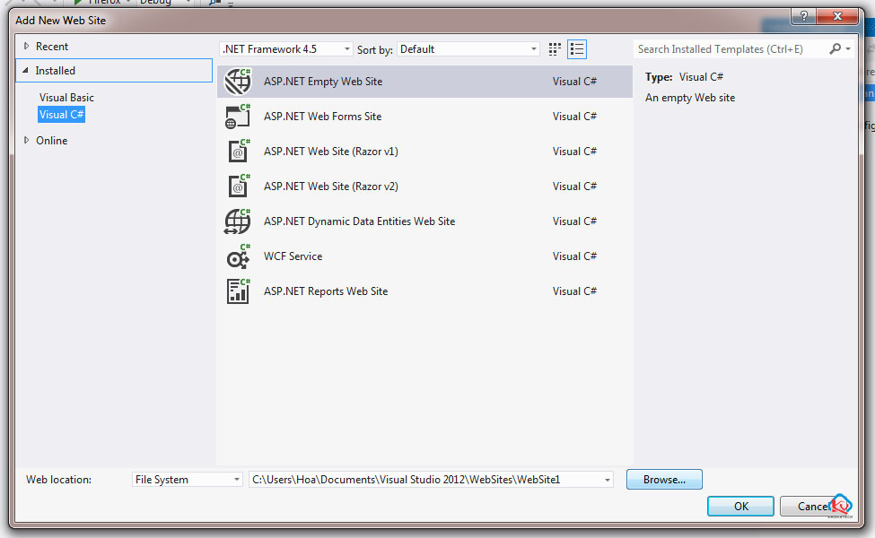 Create a new ASP.NET Web Forms project Create a new ASP.NET Web Forms project