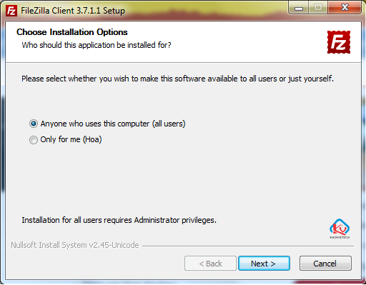 FileZilla-Client-setup