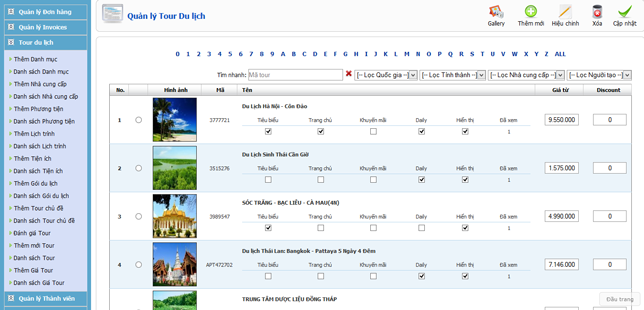 quản lý tour du lịch