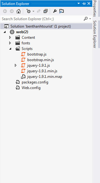 the content folder and the script folder in the solution